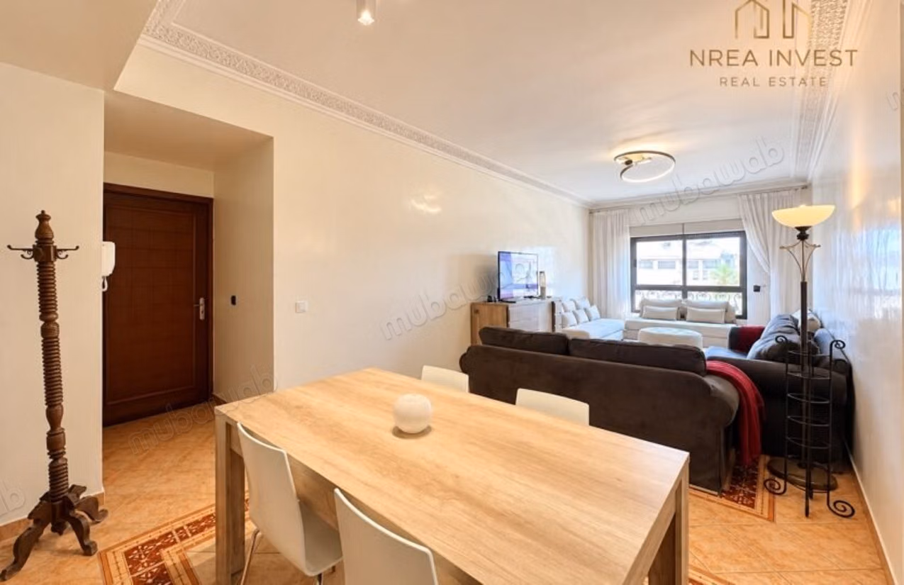 Appartement meuble de 100 m² a louer 
situation moulay youssef