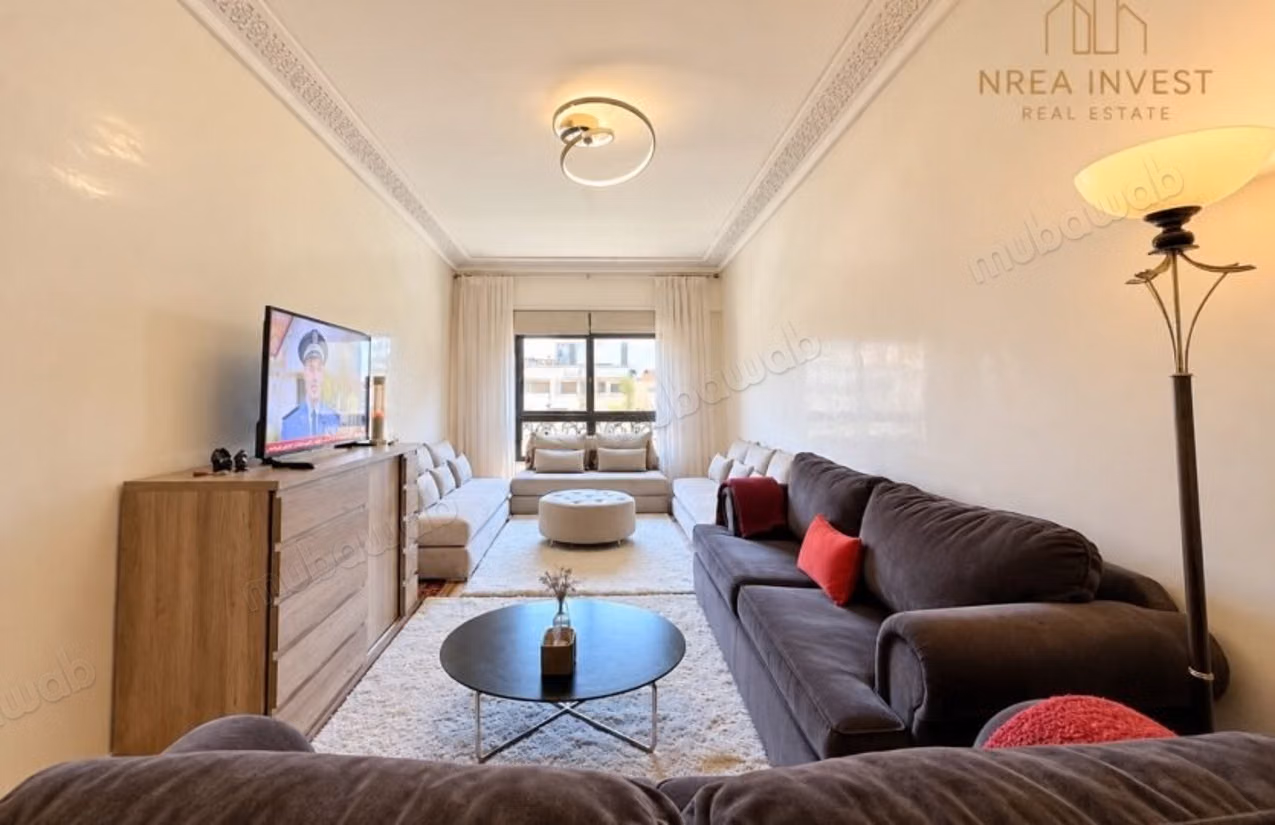 Appartement meuble de 100 m² a louer 
situation moulay youssef
