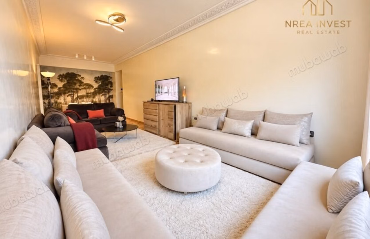 Appartement meuble de 100 m² a louer 
situation moulay youssef