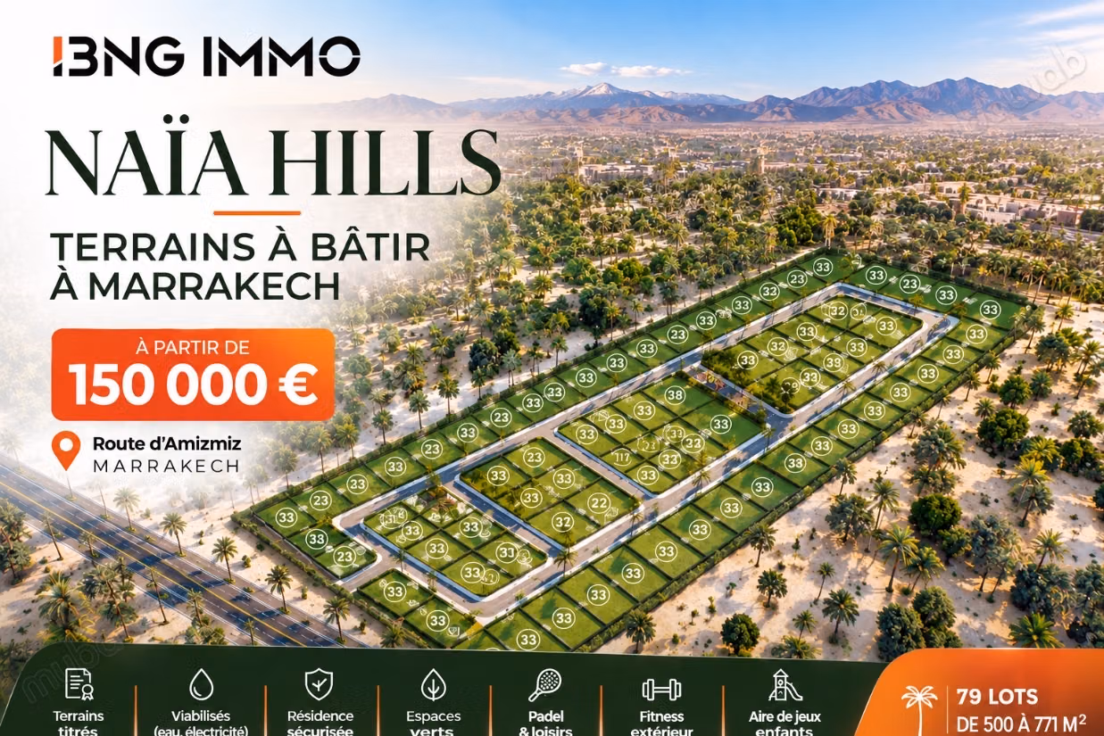 Vente de terrain à Route Amizmiz. Surface de 771 m²