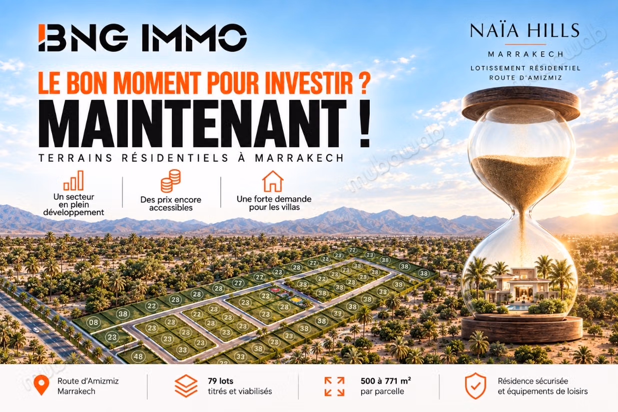 Vente de terrain à Route Amizmiz. Surface de 771 m²