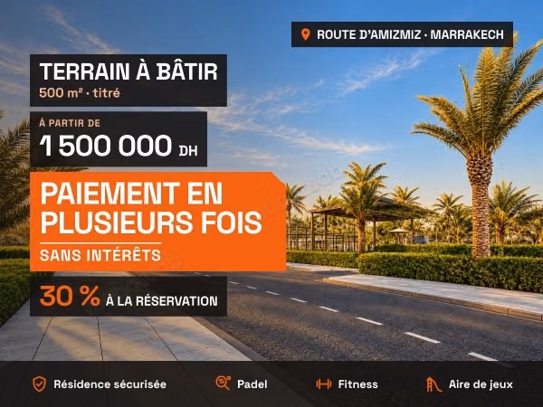 Terrain 500 m² pour votre villa, reste payable sans intérêts