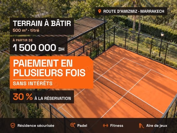 Terrain titré à 3 000 DH/m², sous le prix du secteur