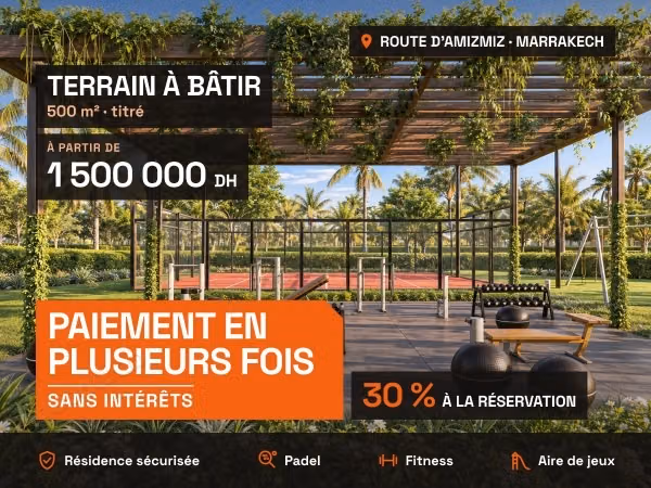 Terrain viabilisé 500 m², sans intérêts