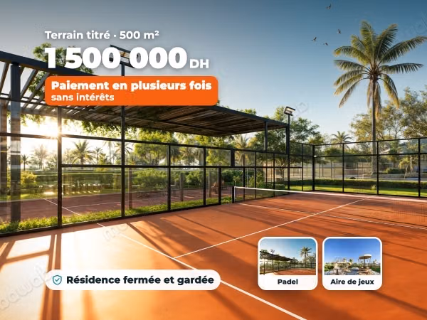 Terrain titré 500 m² prêt à bâtir, paiement sans intérêts