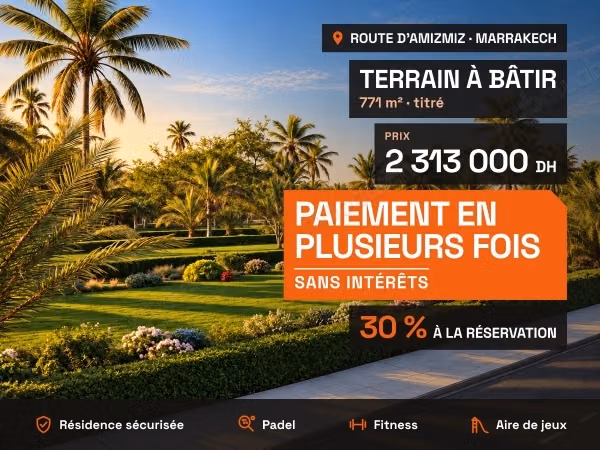 Terrain 771 m² pour villa avec piscine, paiement sans intérêts