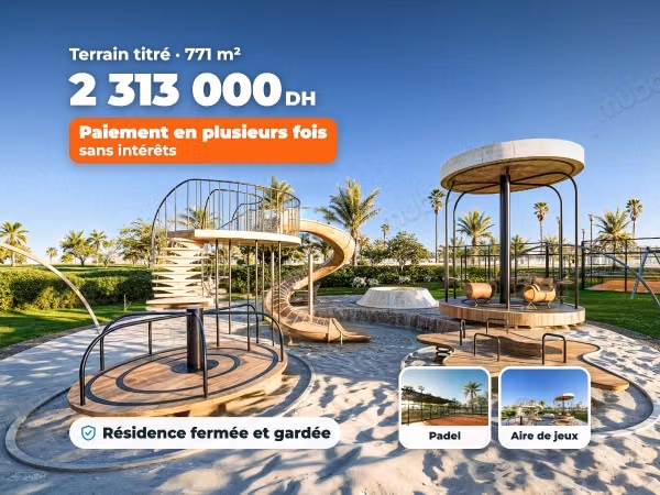 Terreno con título 771 m² para villa con piscina, sin intereses