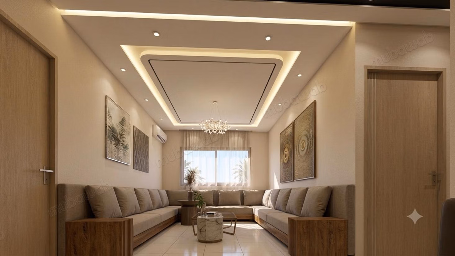 Apartment for sale in Bir Rami Ouest. 2 rooms. Traditional Moroccan lounge, secure residence