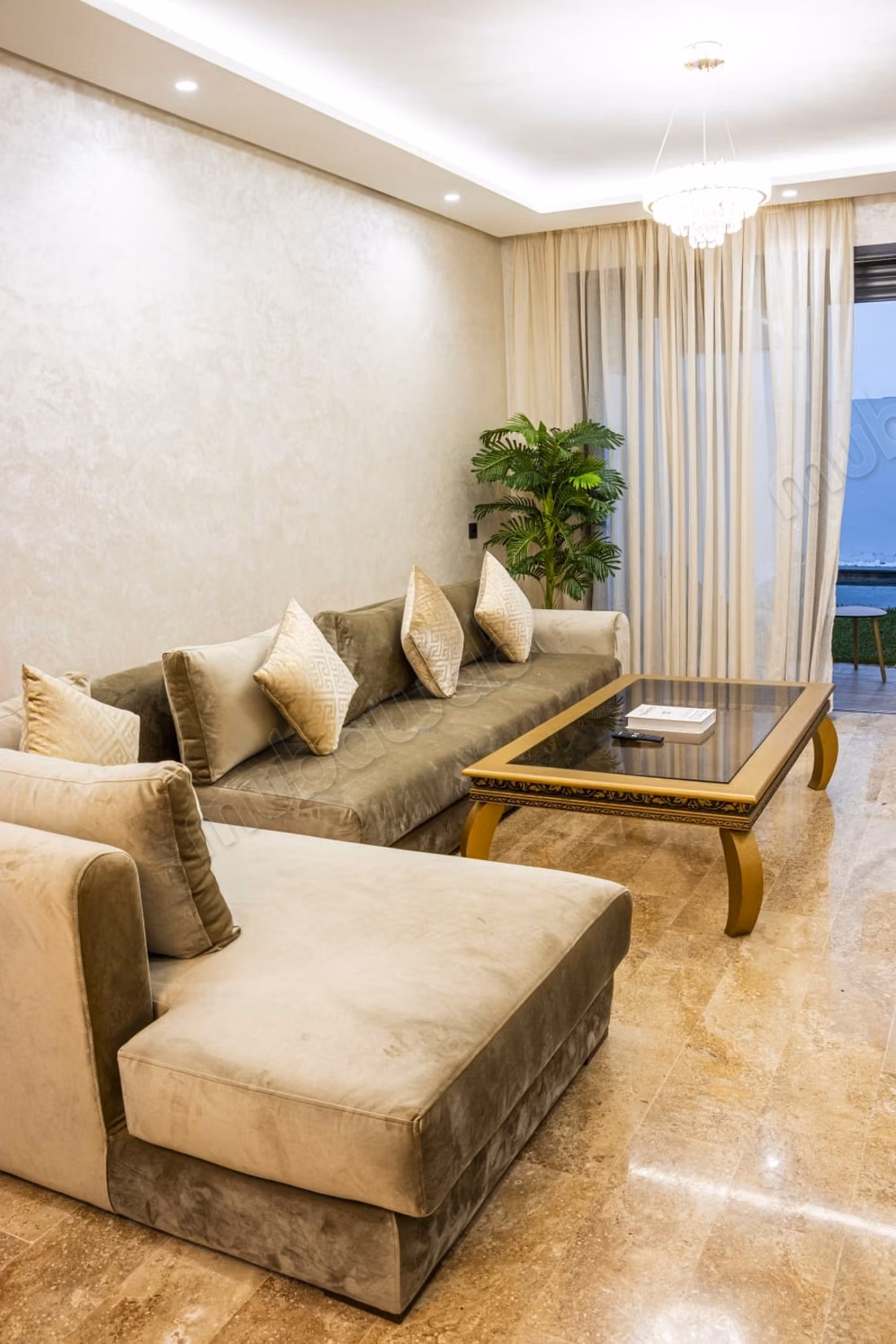 Appartementen te huur in Dar Bouazza. 2 kamers. Airconditioning en verwarming