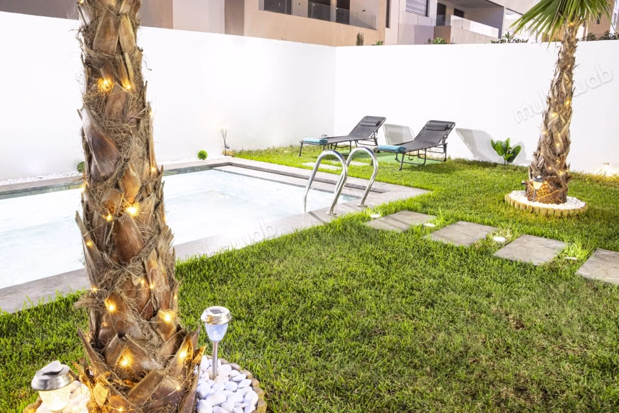 Appartementen te huur in Dar Bouazza. 2 kamers. Airconditioning en verwarming