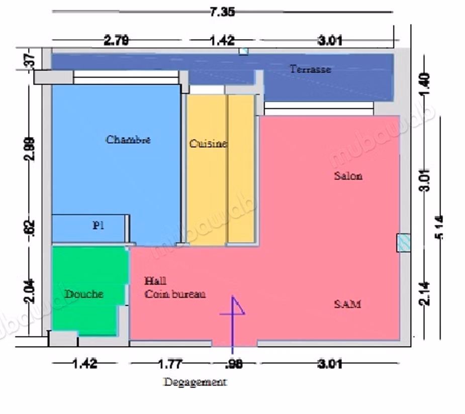 In affitto Appartamento arredato con balcone 45 m2