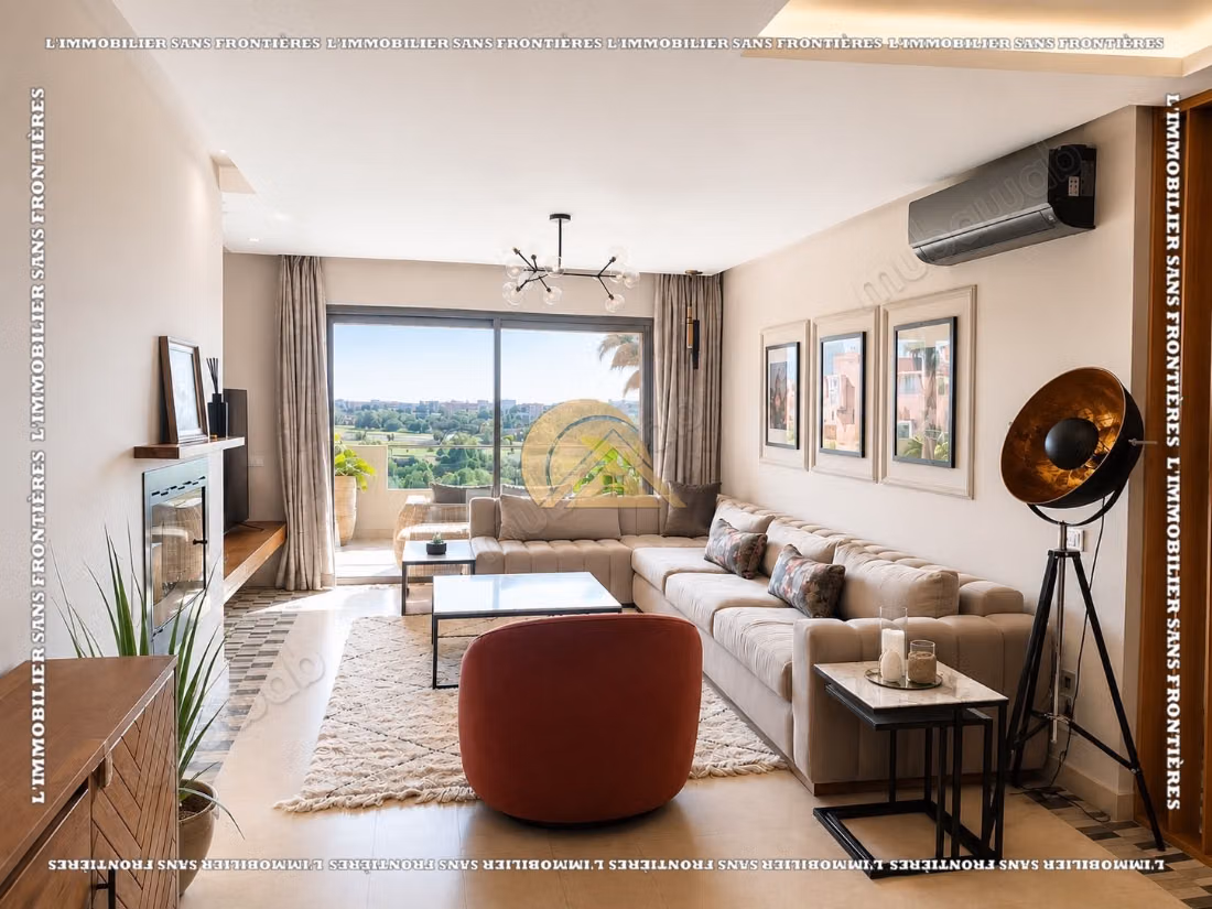 Appartement meublé de 125 m² à vendre à Prestigia – 2 chambres, balcon, piscine et jardin collectifs