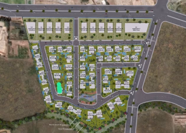 Terrain villa 749 m², 2 façades à Bouskoura