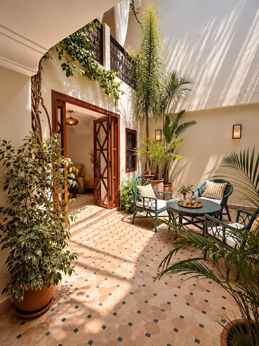 Riad titré à LAKSOUR, 3 chambres en suite, meublé, terrasse 83 m2