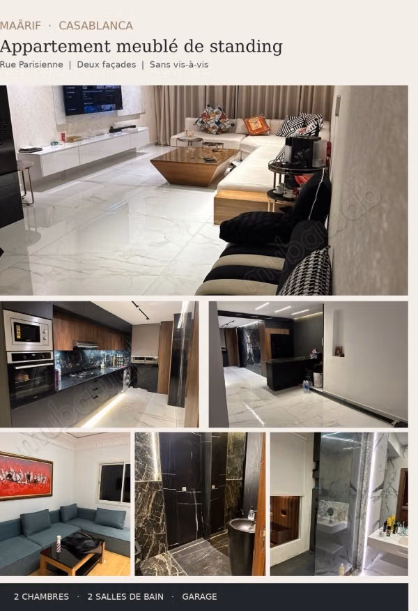 Appartement en vente à Maârif Extension. 2 pièces confortables. Meublé
