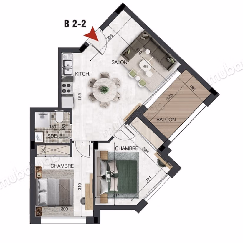 Appartamento S2 con Vista Mare a Sidi Mahersi, Nabeul