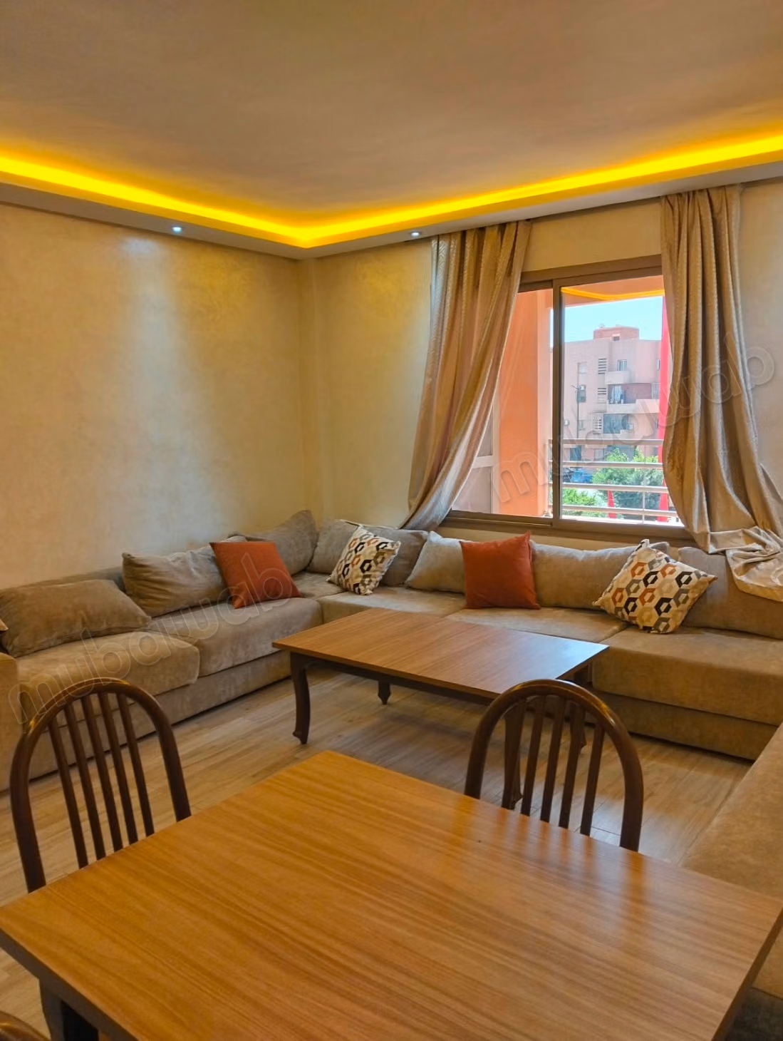 Appartement te huur in de wijk "Les Portes de Marrakech". 2 kamers. Gemeubileerd