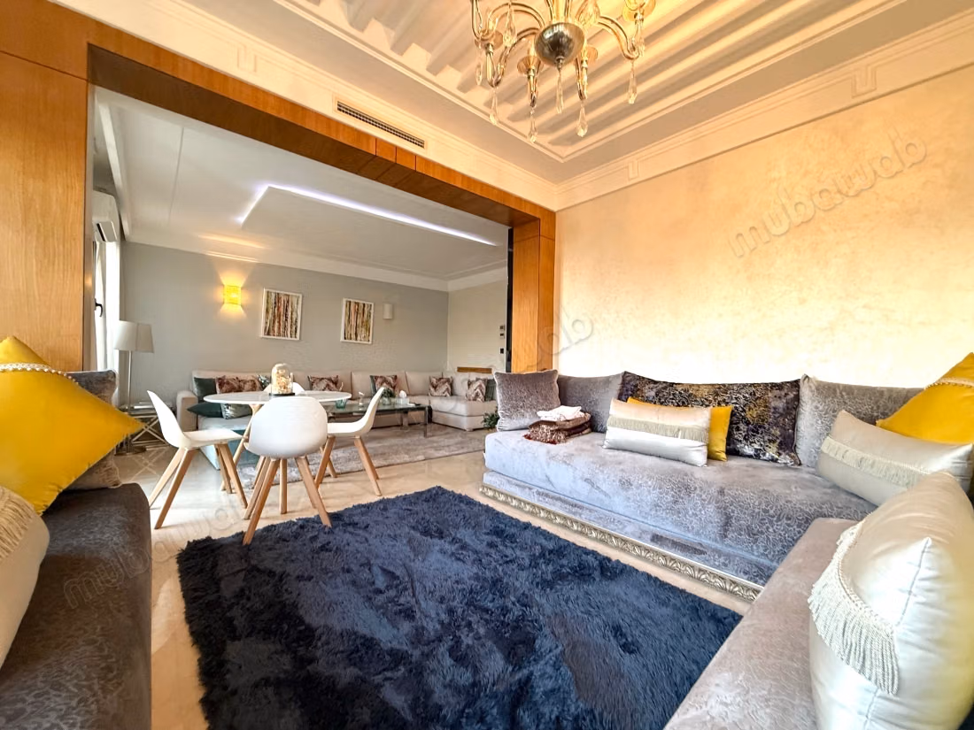 Bouskoura Groene Stad Gemeubileerd Appartement van 180 m² te Huur, Uitzicht op Golf