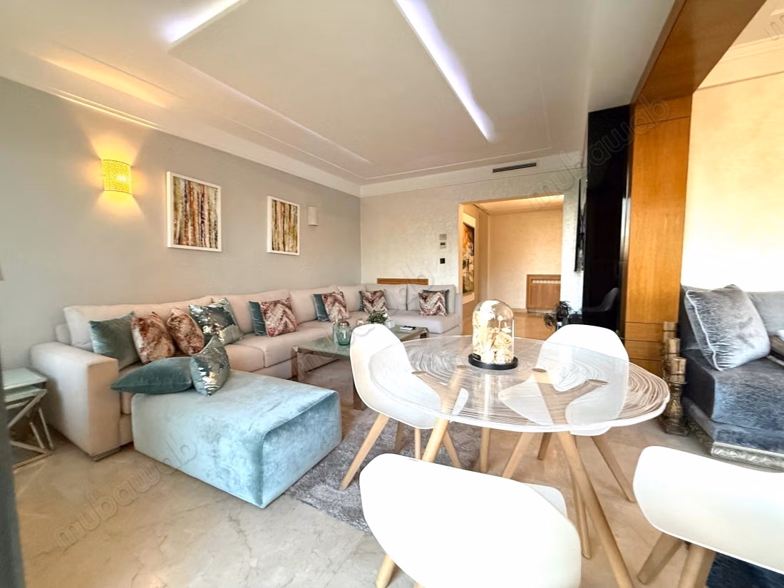 Bouskoura Groene Stad Gemeubileerd Appartement van 180 m² te Huur, Uitzicht op Golf