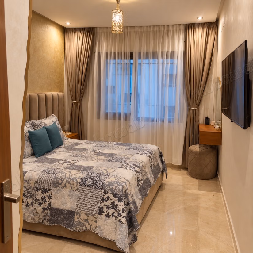 Appartement meublé à louer avec 3 chambres et 2 salles de bains dans le quartier de Wilaya à Tétouan