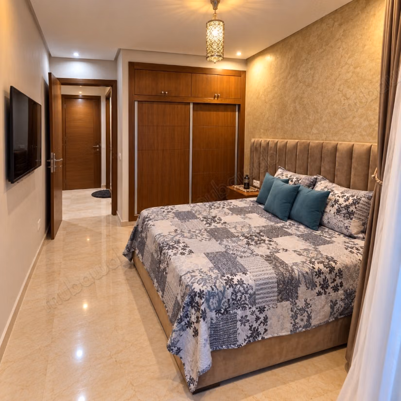 Appartement meublé à louer avec 3 chambres et 2 salles de bains dans le quartier de Wilaya à Tétouan