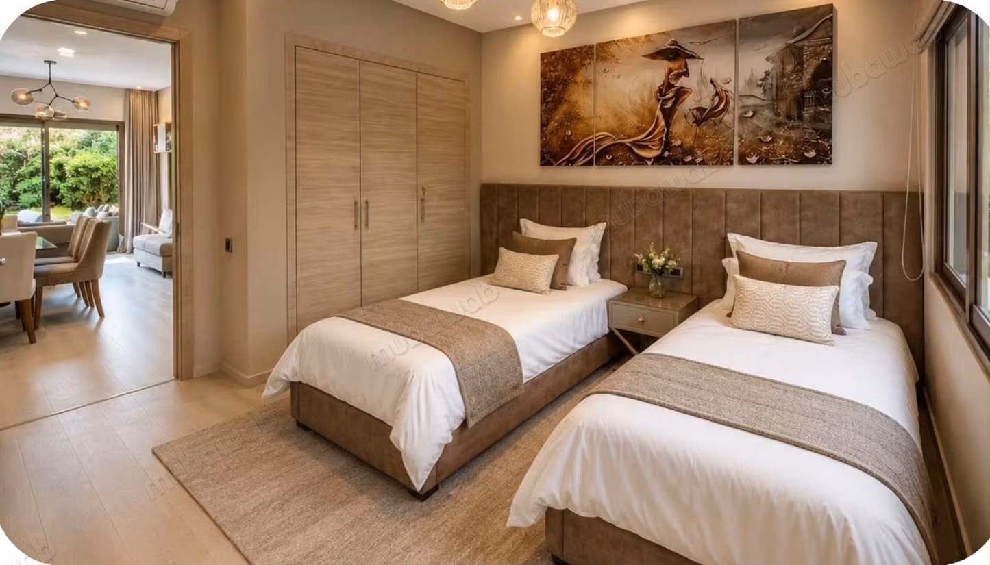 Zeer mooi appartement te huur in Bouaakkaz. 2 slaapkamers. Goed ingericht