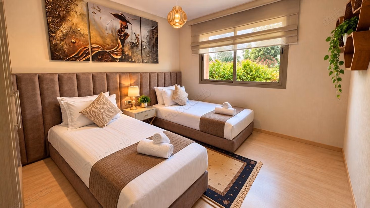 Zeer mooi appartement te huur in Bouaakkaz. 2 slaapkamers. Goed ingericht
