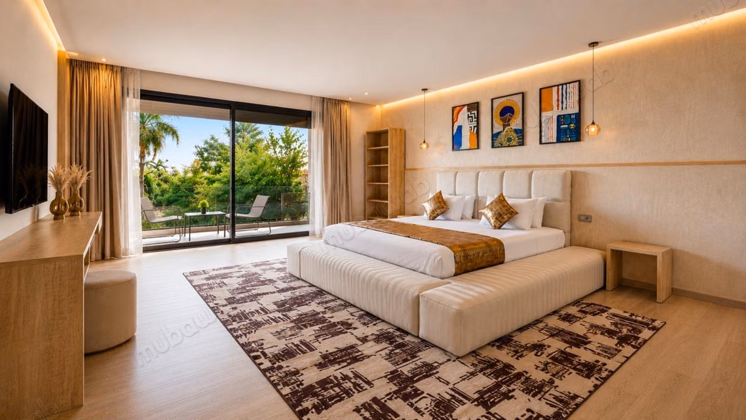 Luxury villa rental on Route Amizmiz. 4 comfortable rooms. Well furnished