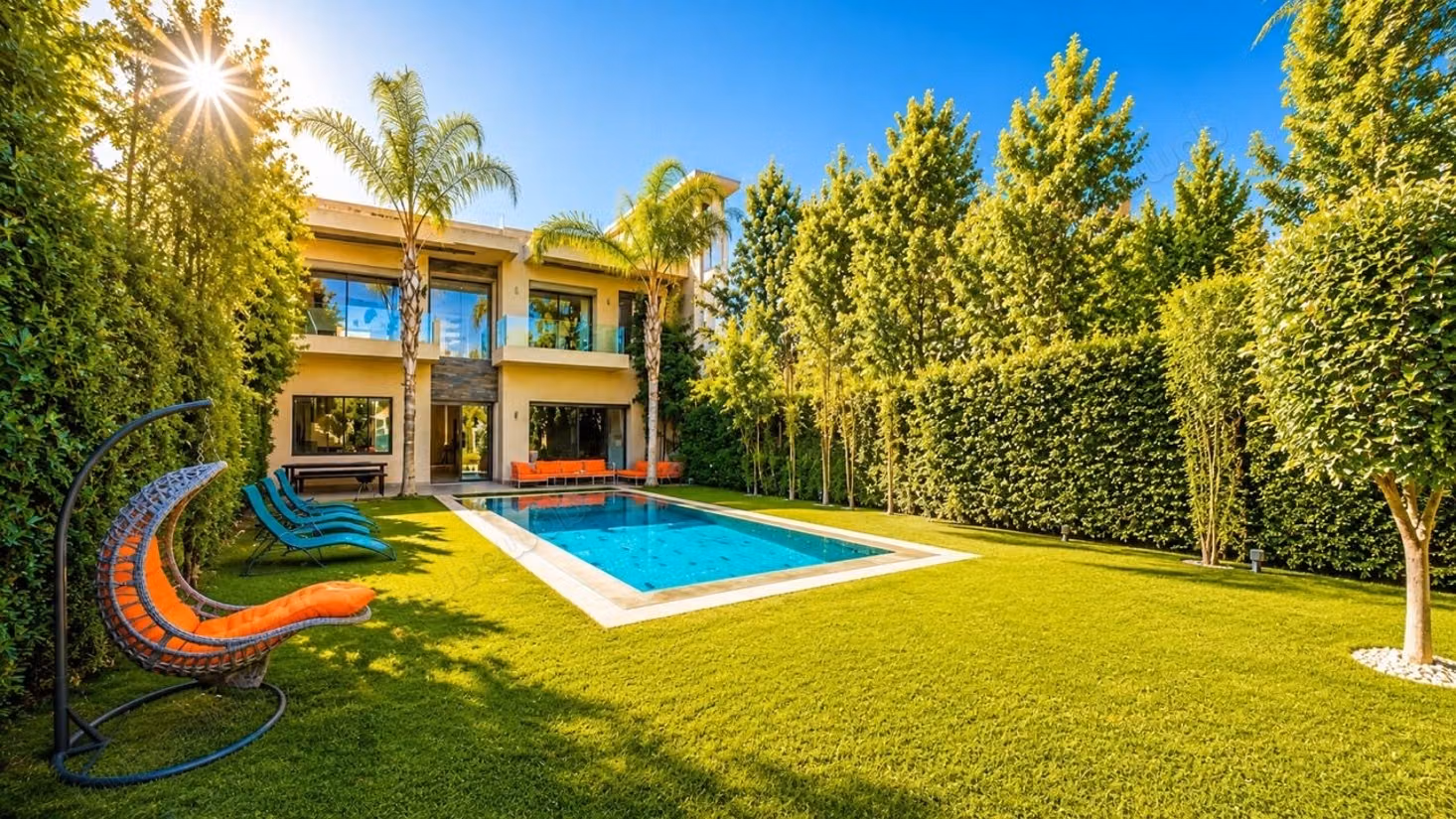 Luxury villa rental on Route Amizmiz. 4 comfortable rooms. Well furnished