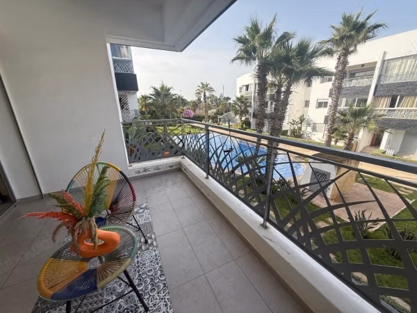 Rent this apartment in Dar Bouazza. 1 Room. Furnished
