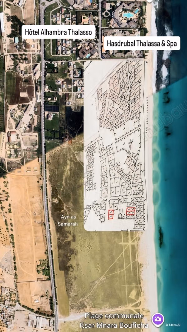 Vente hammamet sud terrain 600m²