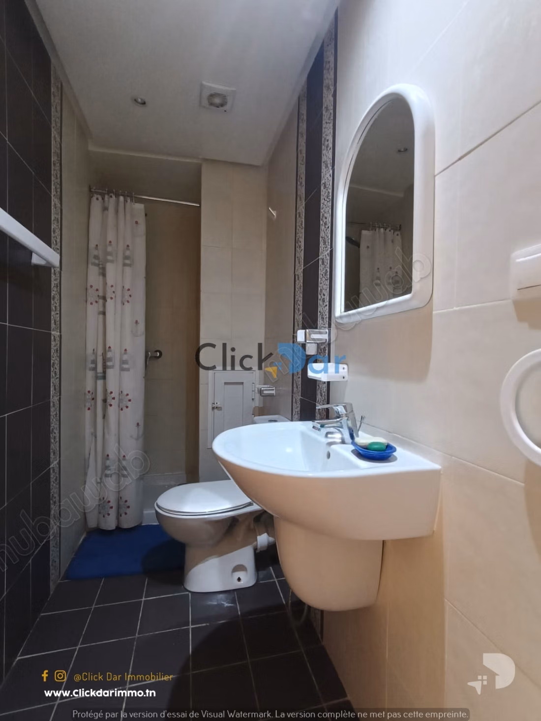 Appartement S2 nabeul piscine et abri voiture
