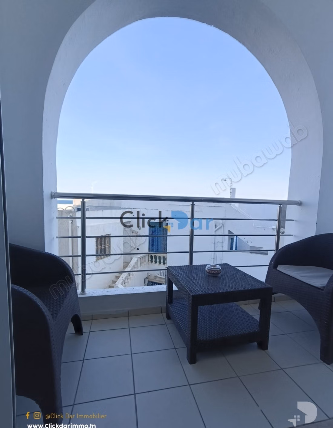 Appartement S2 nabeul piscine et abri voiture
