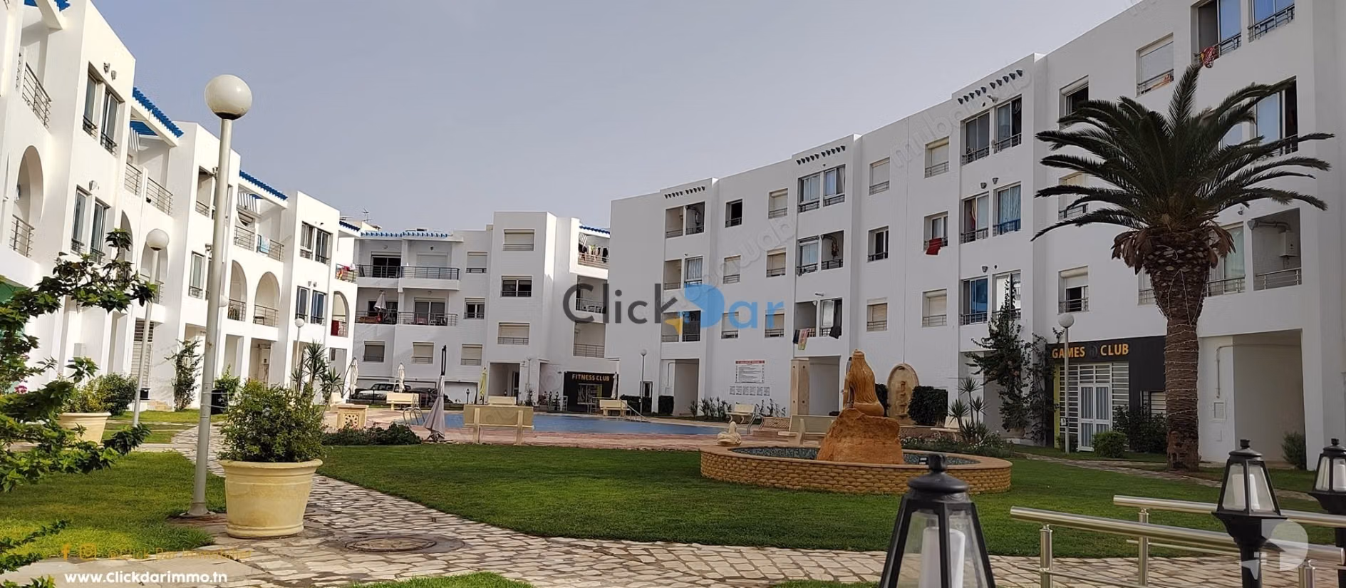 Appartement S2 nabeul piscine et abri voiture