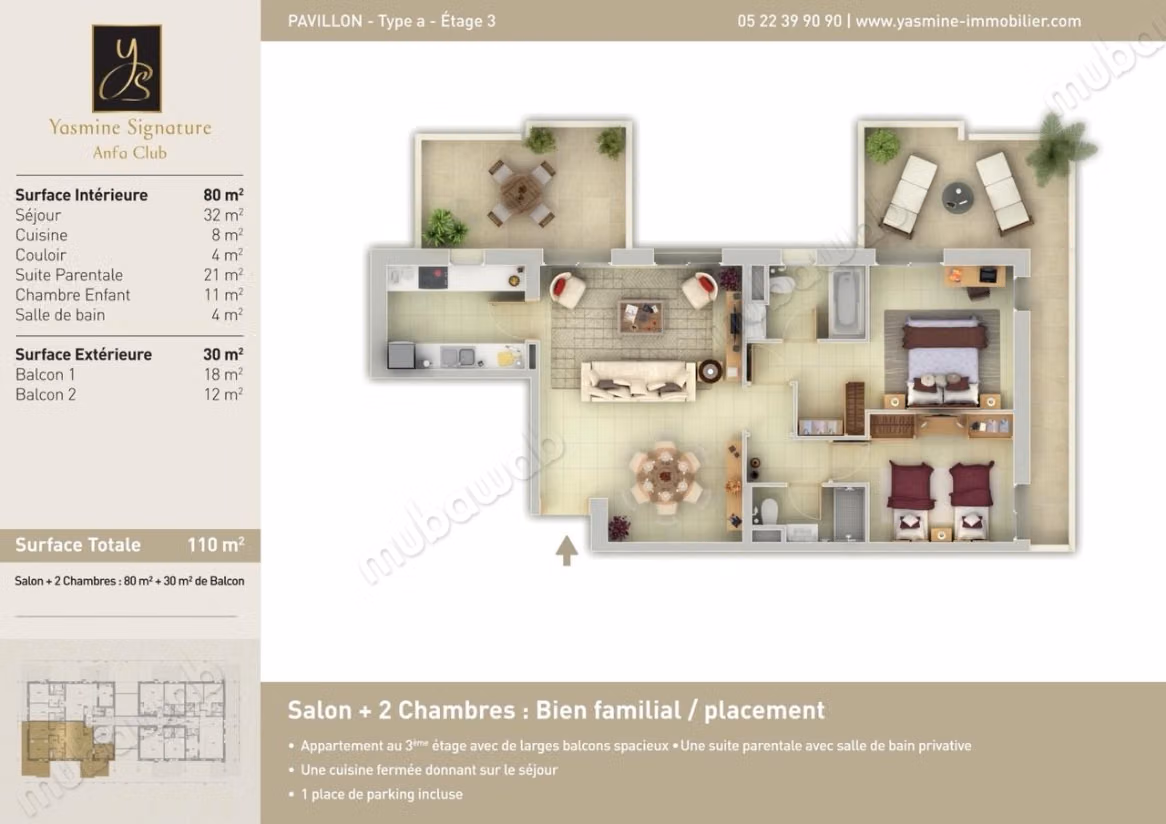 Prachtig appartement met moderne gemeubileerd terras