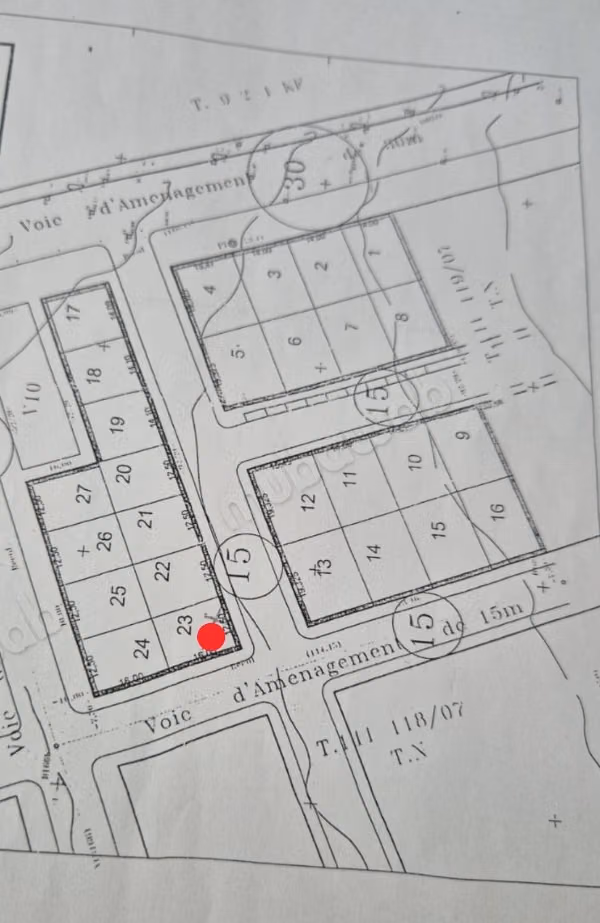 Terrain à acheter à Hay Bensouda. Superficie 206 m²