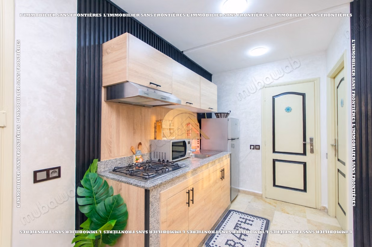 Apartamento amueblado de 52 m² en alquiler en Guéliz - 1 habitación, salón, sala de estar y ascensor