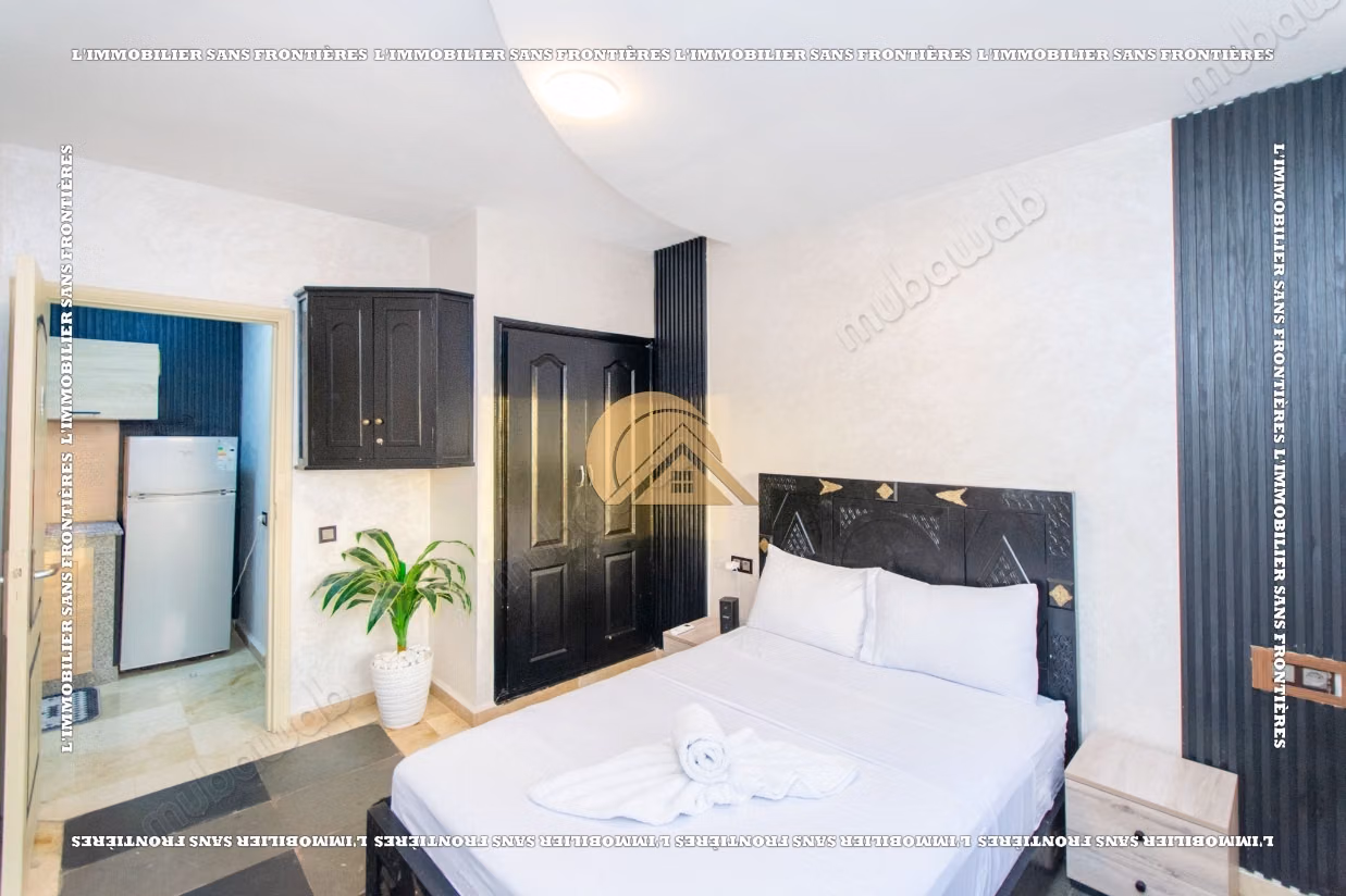 Apartamento amueblado de 52 m² en alquiler en Guéliz - 1 habitación, salón, sala de estar y ascensor