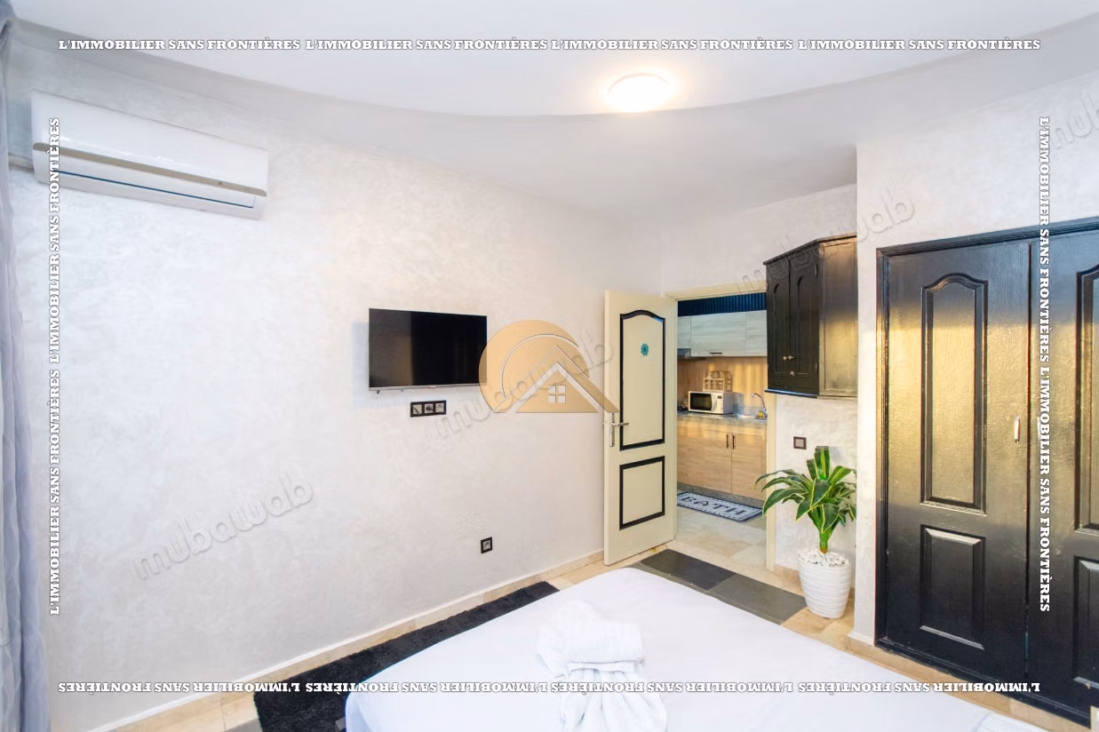 Apartamento amueblado de 52 m² en alquiler en Guéliz - 1 habitación, salón, sala de estar y ascensor