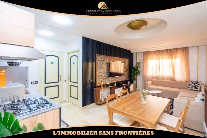 Apartamento amueblado de 52 m² en alquiler en Guéliz - 1 habitación, salón, sala de estar y ascensor
