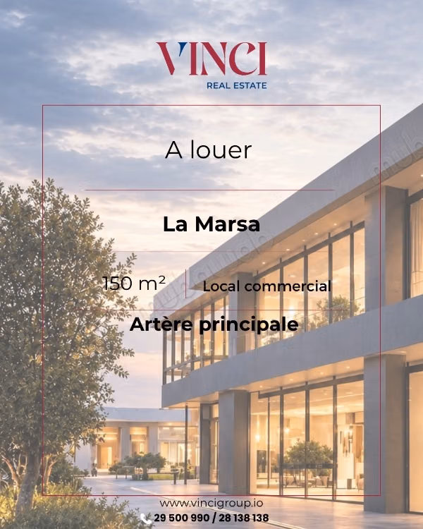 For rent Commercial space of 150 m² in La Marsa