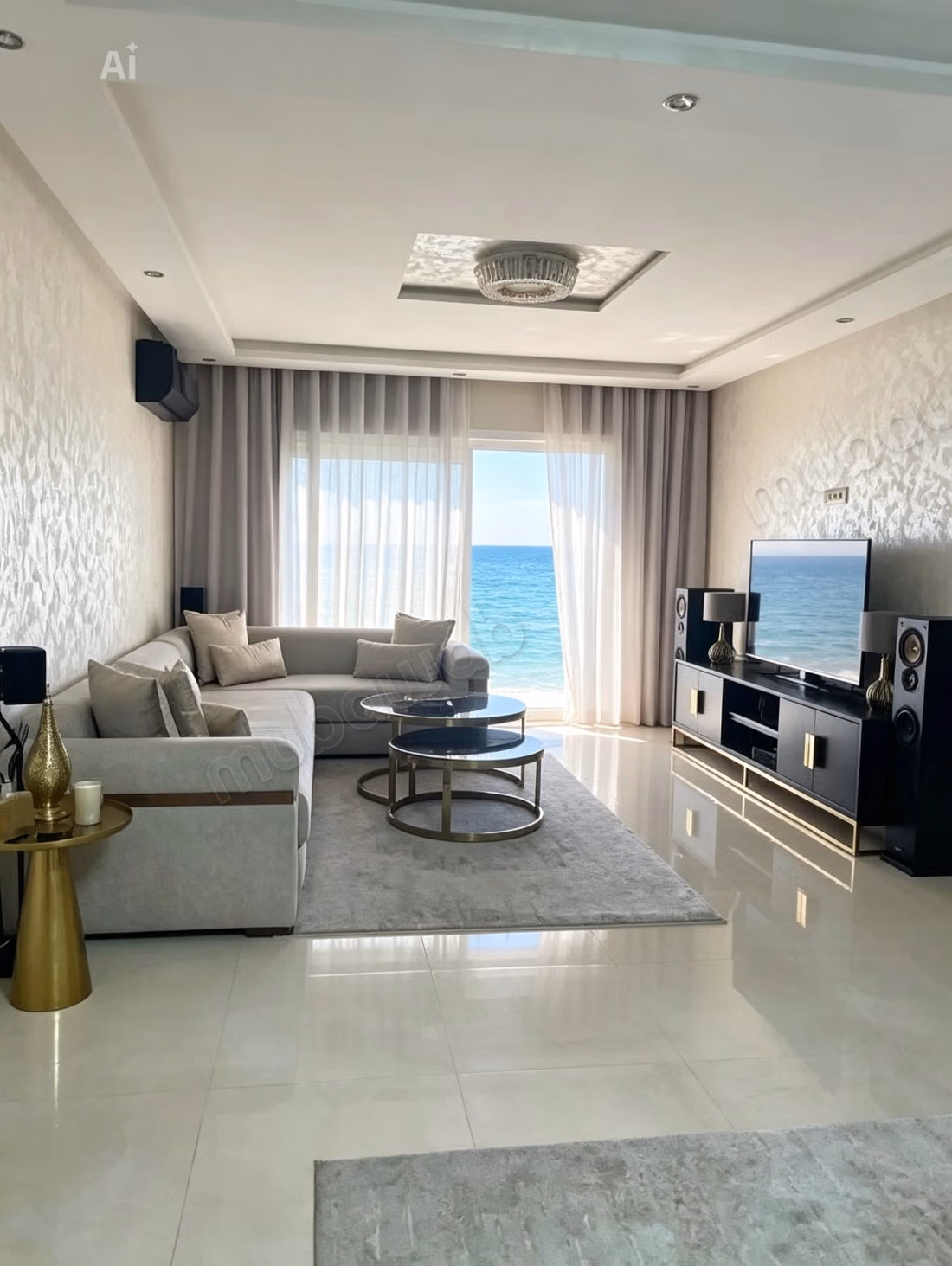Appartements à louer à Asilah. Surface totale de 87 m². Gardien et climatisation