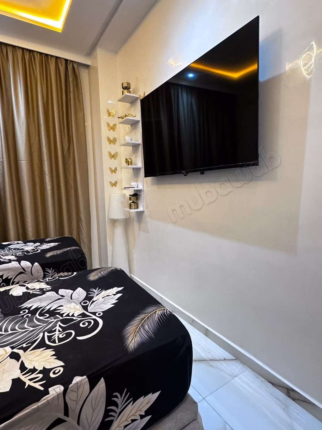 Appartement de vacances à louer à Route de Safi.
Superficie 56 m².
Porte blindée, salon marocain traditionnel