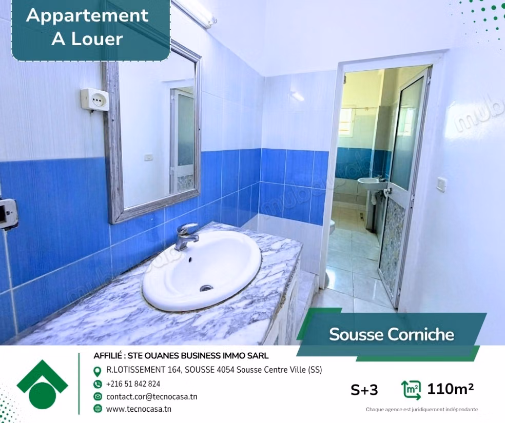 A louer un appartement S3 sans meuble
