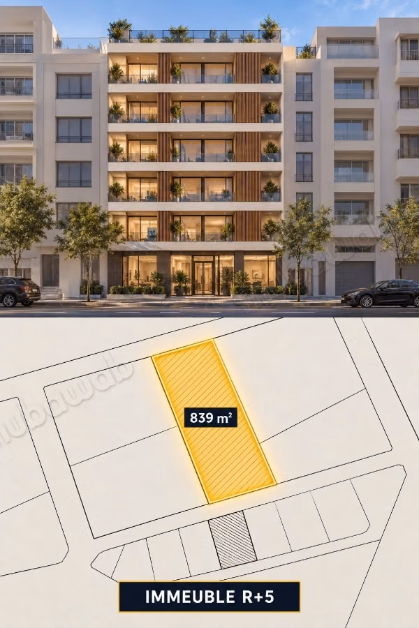 Triangle d’or — terrain immeuble r5 à vendre