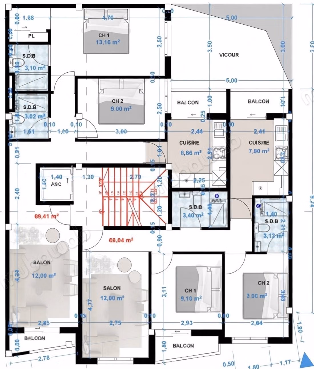 Apartment for sale at the airport. 2 beautiful rooms. Balcony and elevator