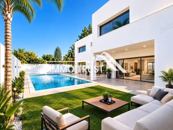 Villa S5 con giardino e piscina a La Soukra