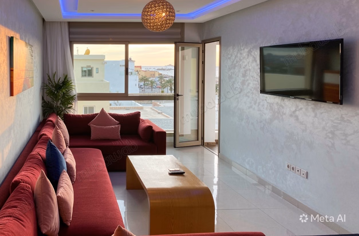 Bel appartement à louer à Asilah. Superficie totale 60 m². Meublé