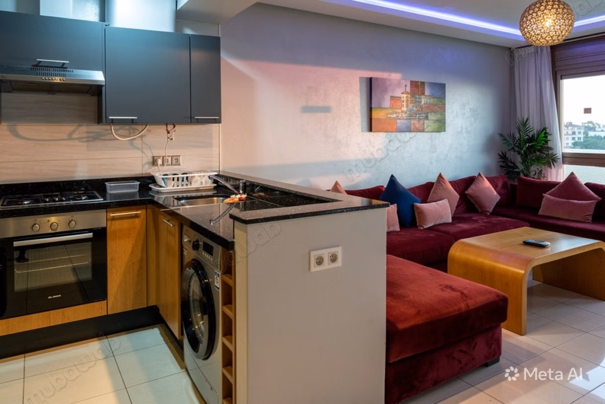 Bel appartement à louer à Asilah. Superficie totale 60 m². Meublé