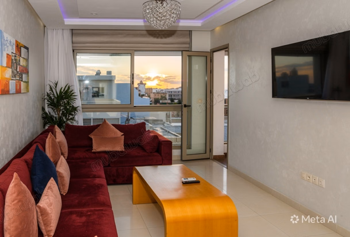 Bel appartement à louer à Asilah. Superficie totale 60 m². Meublé